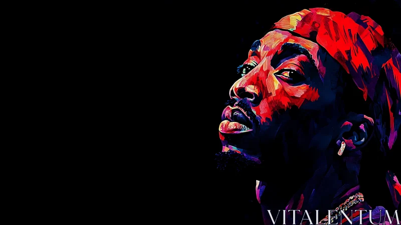 Bold neon portrait glowing with attitude and quiet strength.