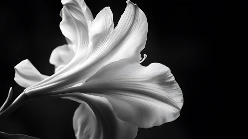 Ethereal White Iris Unfolds in Dramatic Light