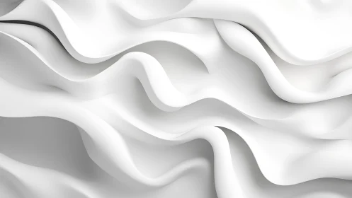Layered white undulating surfaces form continuous soft folds