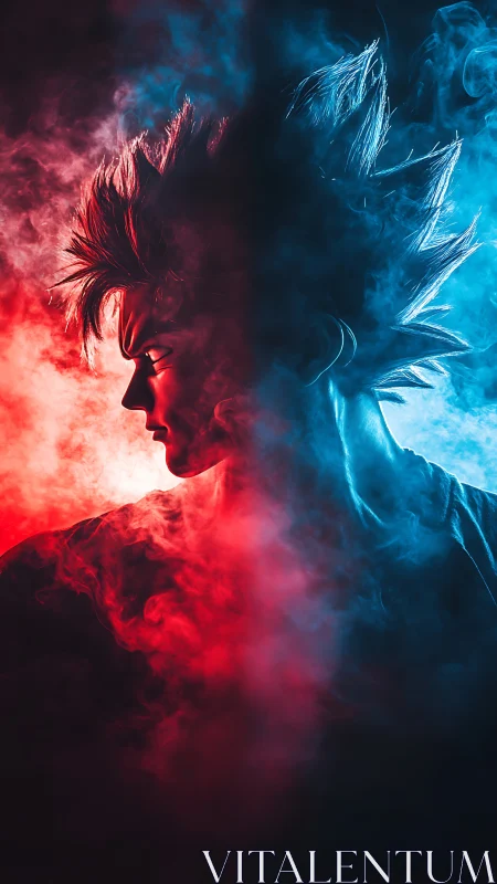 Dual storm hair ignites as red and blue power collide