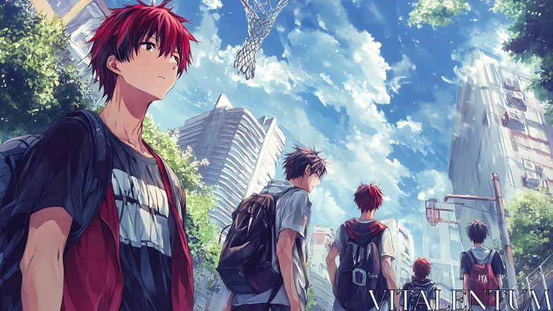 Skyward-bound students drift through a summer city dream