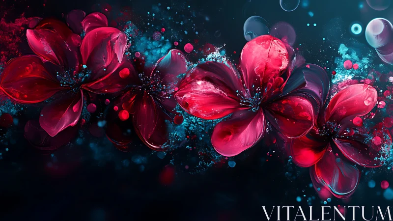 Luminous Petals Dance in Neon Dreams.