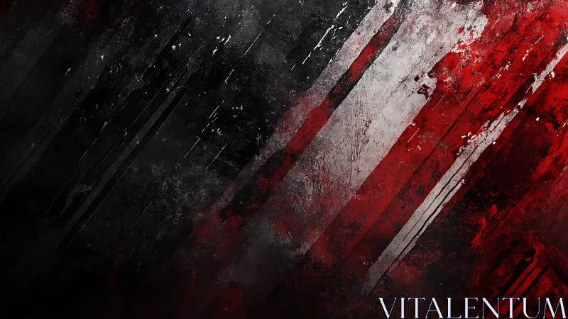 Grunge Abstract Art with Red, Black, and White Diagonal Streaks.