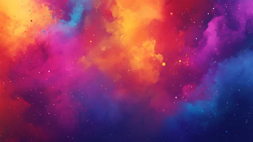 Nebula-inspired chromatic cloudscape with radiant spectrum.