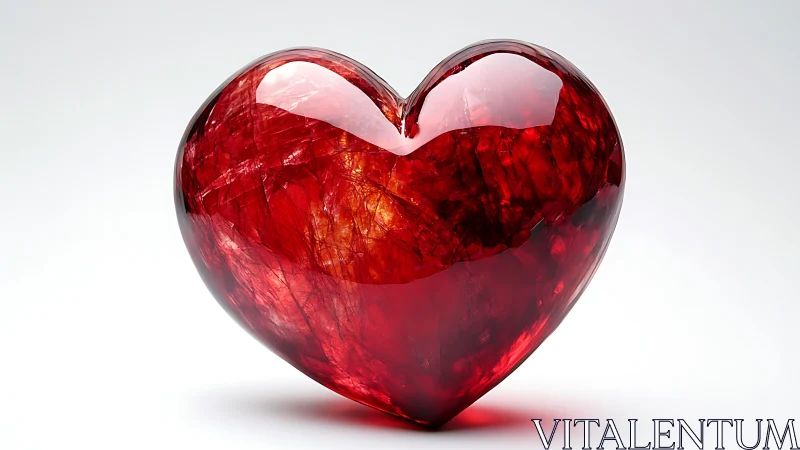 Radiant Ruby Heart Glowing With Luminous Love