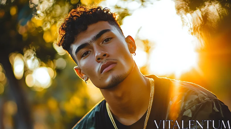 Golden hour portrait of a thoughtful streetwise dreamer.