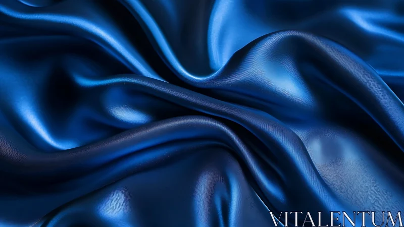 Blue fabric surface with undulating texture and light reflection.