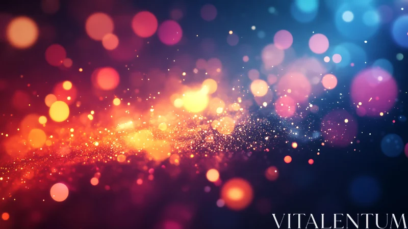 Vibrant Colorful Bokeh Lights Abstract Digital Art Background.