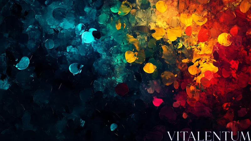 Chromatic bokeh abstraction in dense multicolor impasto field