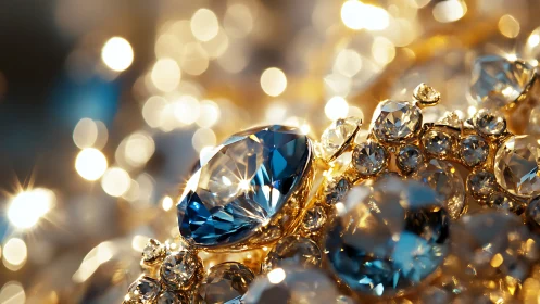 Macro optical study of blue gemstone refraction and bokeh.