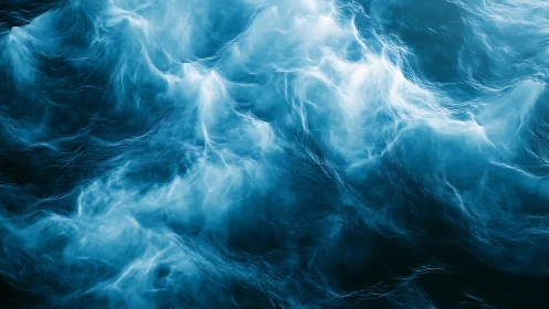 Whispering blue currents braid light across restless water