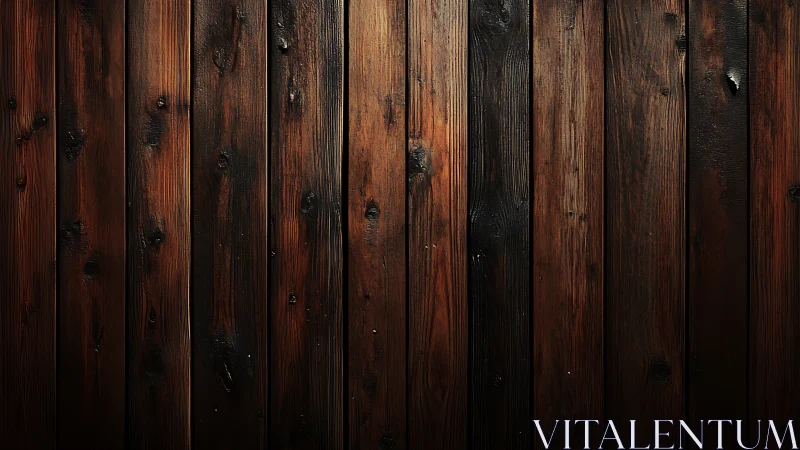 Vertical dark wooden planks with visible grain patterns.