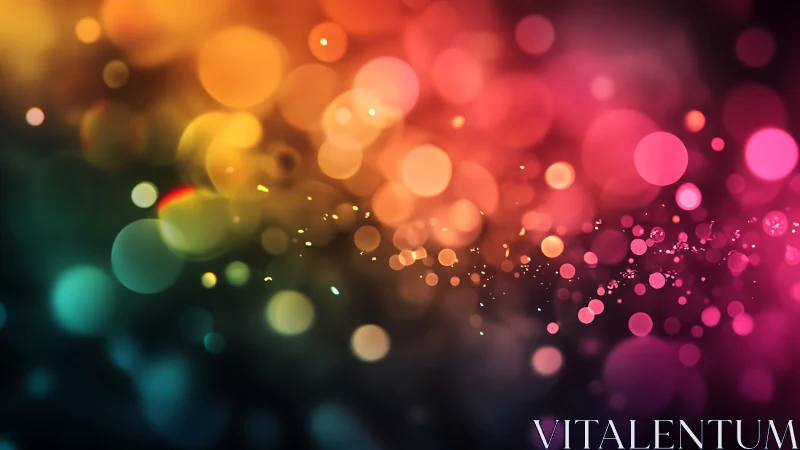 Bokeh constellations drift through a neon dusk of color