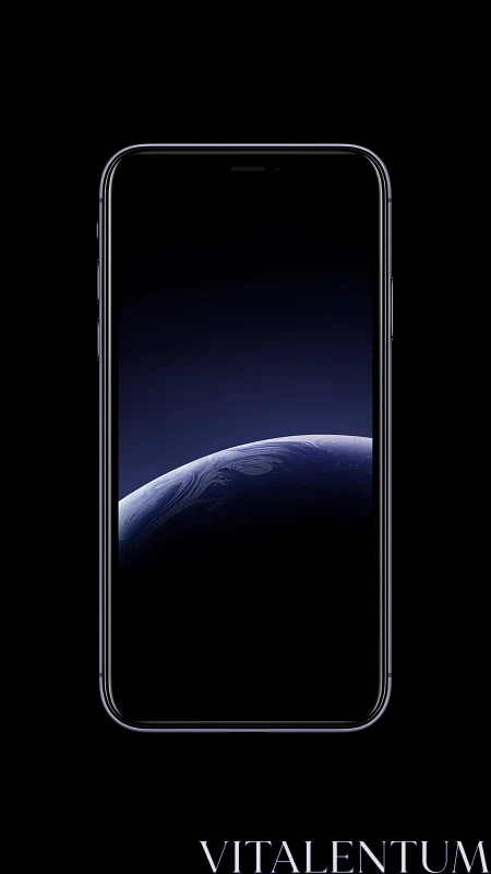 Premium Smartphone Mockup with Celestial Planet Wallpaper Display