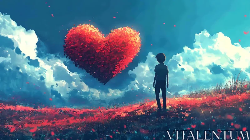 A Heart in the Sky: Dreams Blooming Above.