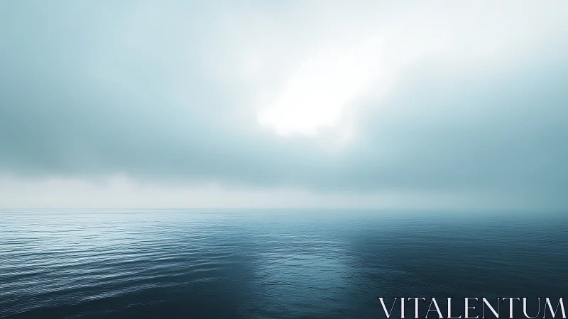 Gentle misty ocean horizon opening into soft morning light.