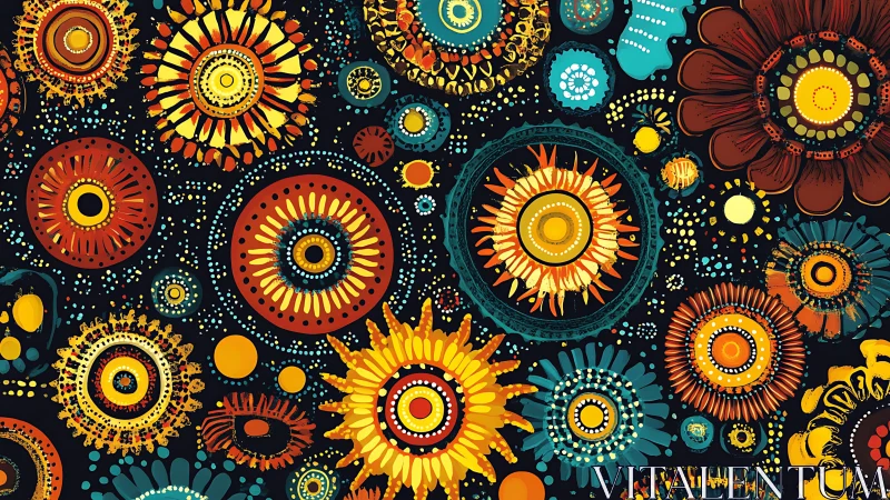 Radiant Florals Burst: A Symphony of Jeweled Petals and Cosmic Fire.