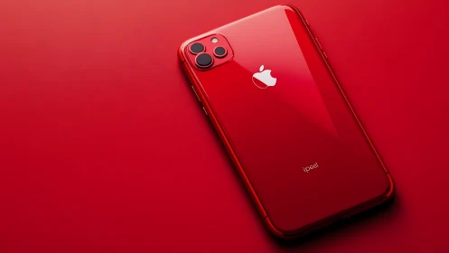 Red iPhone 11 Pro Max on Matching Red Surface