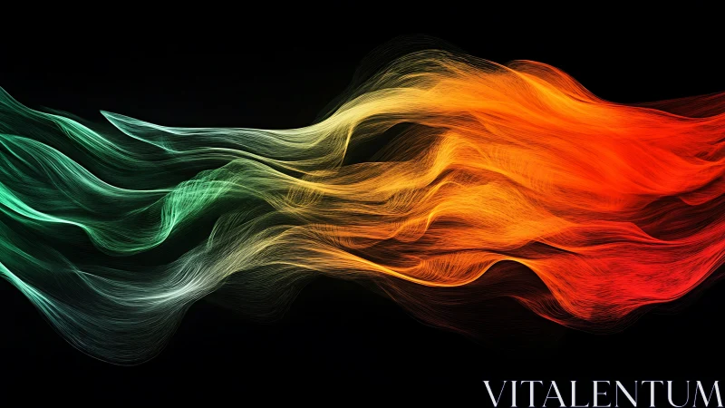 Luminous color currents weaving fire and aurora across void.