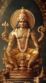 Radiant golden deity enthroned in luminous sacred splendor.