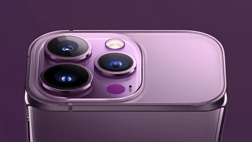 Lavender smartphone camera module with triple lens configuration