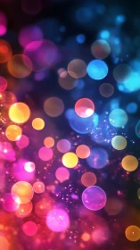 Colorful bokeh lights shimmer in a dreamy abstract field.