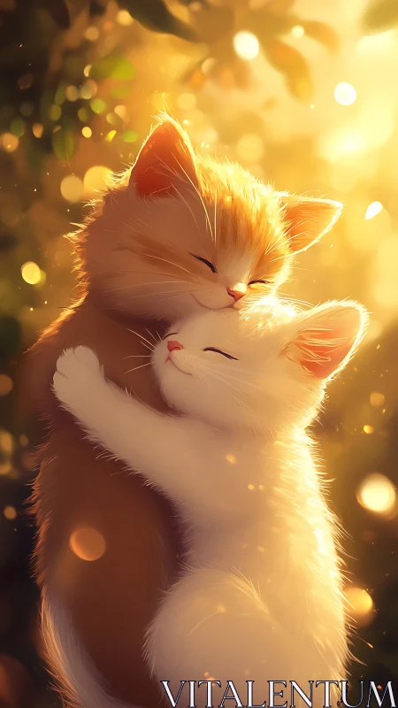Kittens Embrace Golden Hour Magic with Luminous Serenity