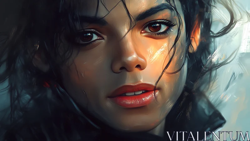 Close-up digital portrait shows detailed young face in light