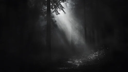 Sunlight Through Dense Forest Canopy.