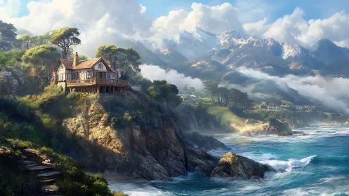 Cliff-Perched Manor Meets Mountain Majesty.