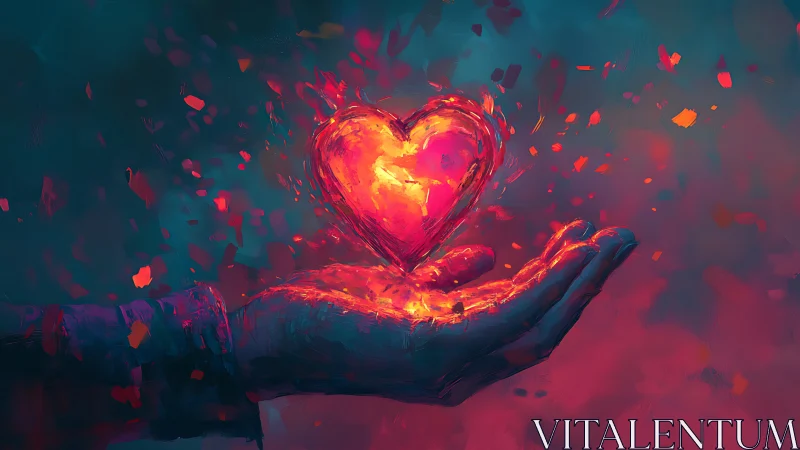 Luminous Heart Erupts From Open Palms