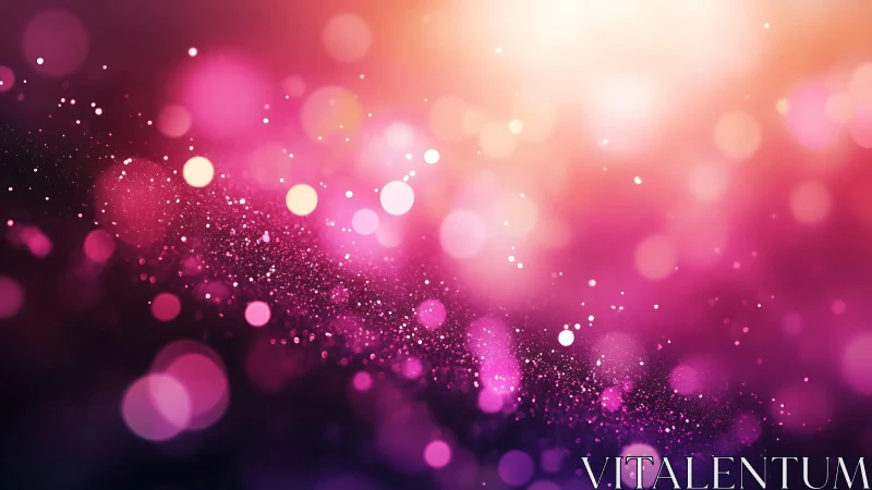 Vibrant pink and gold bokeh lights abstract background art.