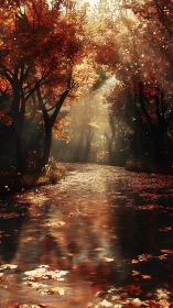 Amber Reverie: Where Autumn Whispers Through Forgotten Paths.