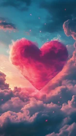 Heart-shaped formation rendered within layered cloud structure.