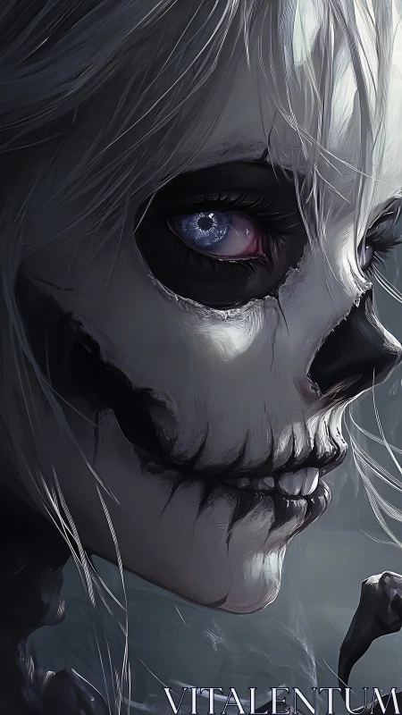 Moonlit skull siren studies you with one haunted eye