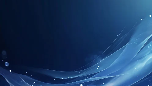 Abstract Blue Wave Background with Light Particles, Modern Digital Art.