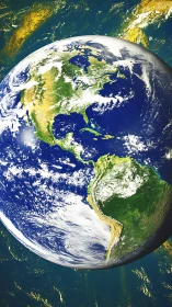 Our blue and green home floating softly in sunlit space.