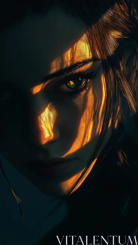 Oblique rim lighting sculpts a cyber-noir female portrait