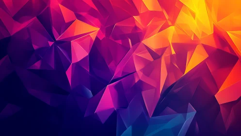 Prismatic sunset shards in a glowing geometric dreamscape.