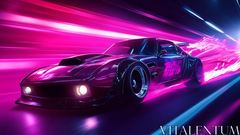 Neon tunnel racer blazing through electric pink night.