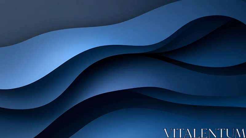Layered midnight blue abstract waves with smooth gradients