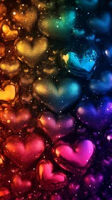 Chromatic Glass Hearts with Volumetric Light Diffusion and Particle Effects