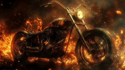 Hellfire chopper idles in molten dusk and burning smoke.