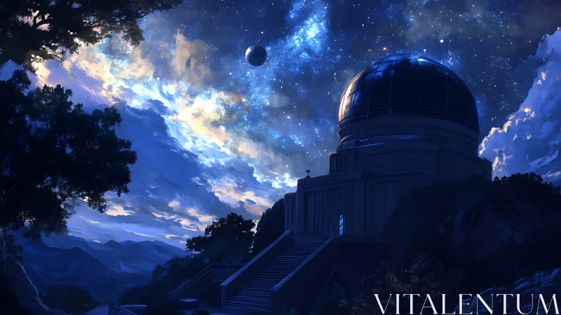 Midnight observatory listening softly to the galaxies above.