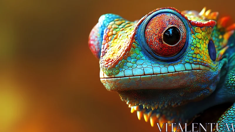 Chromatic reptile macro reveals intricate iridescent scale topology