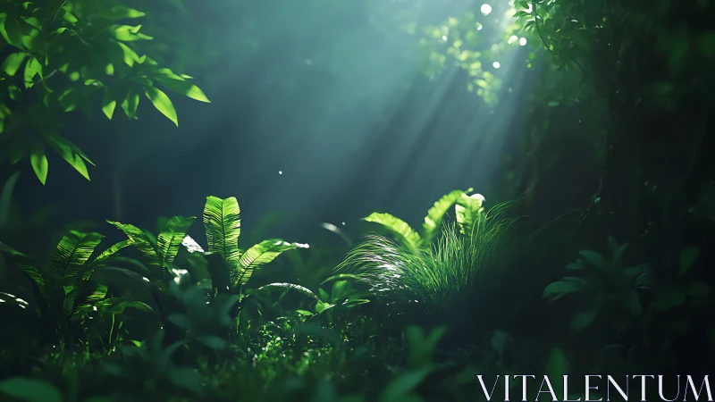 Enchanted Forest Glow: Sunlight Dancing Through Lush Leaves.