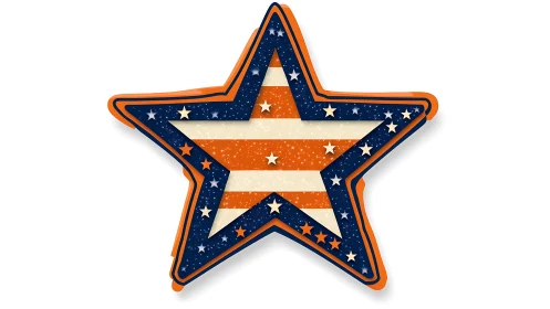Bold patriotic star shines with layered striped design