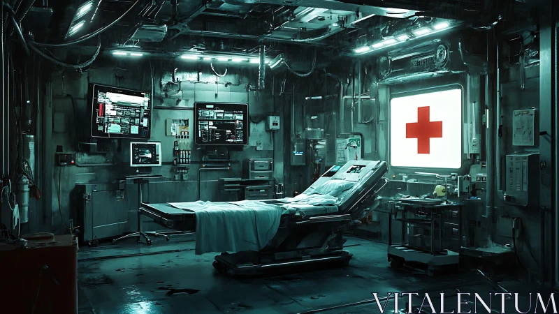 Futuristic surgical bay renders high-tech clinical isolation