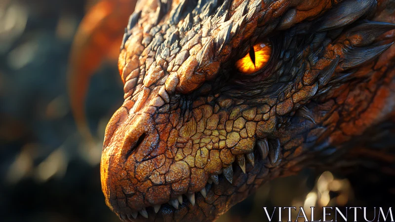 Molten-eyed dragon studies mortals with ember-bright patience