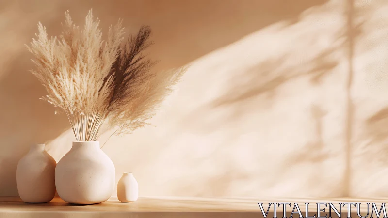 Sunlit pampas and clay vases in whisper-soft neutral harmony.